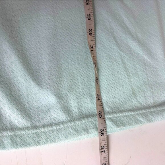 Miss Elaine Honeycomb Nightgown Size L Light Mint Green Long Sleeve Embroidered - Picture 9 of 11